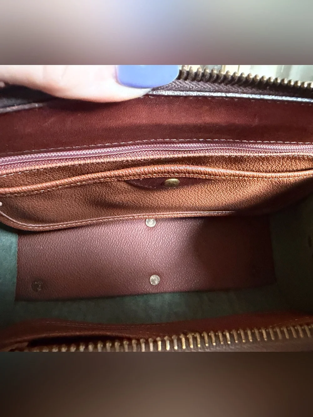 Vintage Dooney & Bourke AWL Deep Green Pebbled Italian Leather Satchel Bag